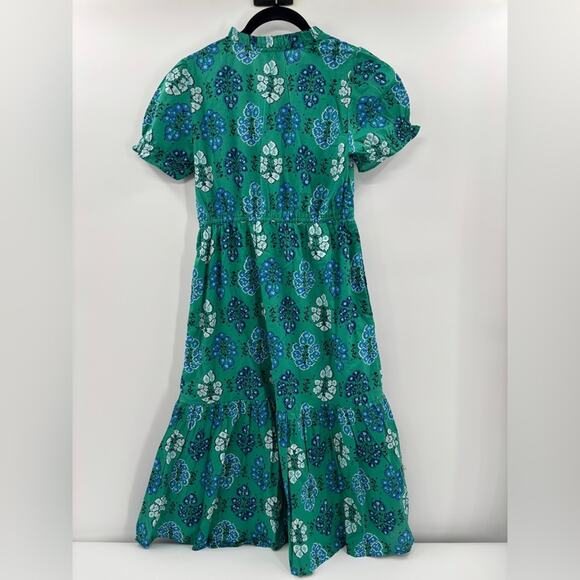 J.Crew Petite Printed ruffleneck puff-sleeve midi dress - Picture 6 of 6